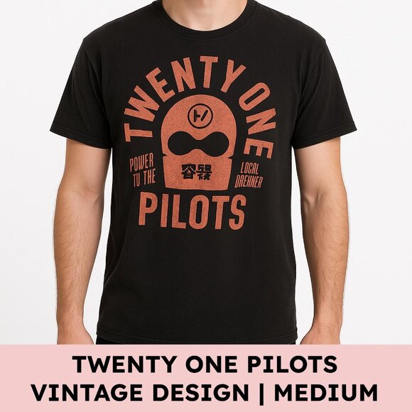 Twenty One Pilots Band Tee Cotton Vintage-Style Graphic T-Shirt Indie Sleaze M - Picture 1 of 8